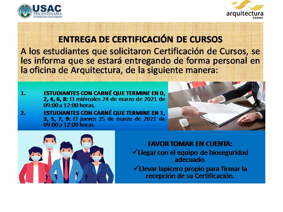 Entrega de Certificación de Cursos